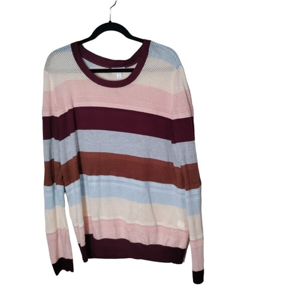 Market And Spruce Mixed Knit‎ Striped Sweater Cotton Blend Size XXL - Picture 1 of 9